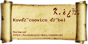 Kovácsovics Ábel névjegykártya